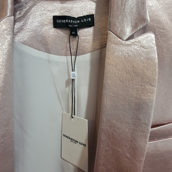 NWT Generation Love Luxe Satin "Fabien Blazer" in Metallic Mauve Size: s/m/l - Picture 5 of 8